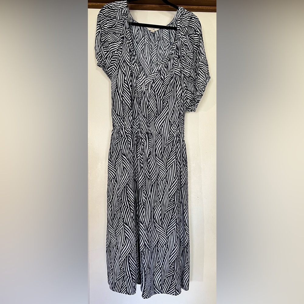 NWOT Terra & Sky Women's Plus Size Puff Sleeve Dress, blue & white sz.4X - Picture 7 of 8